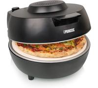 Four à pizza noir 1200 W avec pierre à cuire