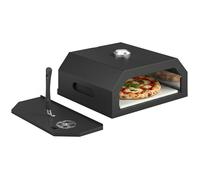 Four à pizza - Outsunny - avec Pierre en Cordiérite et Thermomètre, Ventilation Réglable, Poignée Isolée - 53 x 40 x 18,5 cm - noir