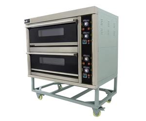 Four à Pizza Pâtisserie Professionnel Electrique 0 à 400 ° C - 2 Etages - Sur Roues - 6600W Triphasé ou Monophasé - Soles en Pierre Réfractaire, [Plateaux de cuisson et Pelle à Pizza OFFERTS]