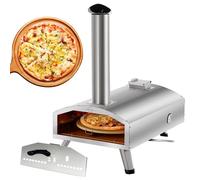 Four à pizza portable au bois de 30,5 cm - Poêle à pizza à granulés en acier inoxydable pour la cuisine en plein air, le jardin et le camping