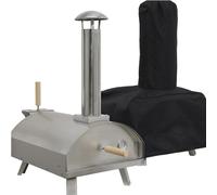 Four à pizza portable avec couvercle en acier inoxydable 35,6 cm