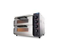 Four à Pizza Professionnel 2 Chambres - 2 x 40 cm - 3000W - Double Pierre