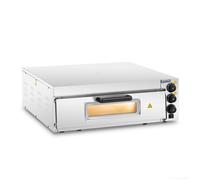 Four à pizza professionnel 1 chambre diamètre 60 cm porte vitrée acier inoxydable verre argenté