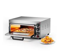 Four À Pizza Professionnel À Simple/double Étage Avec 1/2 Plaques En Cordiérite Minuterie 0-60 Min Capacité 20L/48L Pour Pizzeria Et Restauration Rapide(Single Layer)