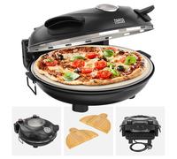 Four à pizza Teesa Supreme+ 400°C 1200W, vitre en pierre, 2 pales