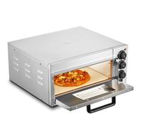 VEVOR Four à Pizza Électrique de Comptoir de 40,6 cm, Machine à Pizza d'Intérieur en Acier Inoxydable, avec Pierre et Poignée, Température Maximale de 350 °C, pour Cuisine, Restaurant, Maison