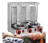 Four à Rôtissoire Rotatif à 360 °, Machine à Griller Doner Kebab Verticale, Four à Rôtissoire Vertical Professionnel à Gaz Pour Barbecue, Appareils électroménagers En Acier Inoxydable,Silver-B