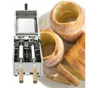 Four à rouleau à gâteau commercial, grille-pain électrique, 1500 W avec 2 rouleaux de cuisson pour la fabrication de cornet de crème glacée (220 V)