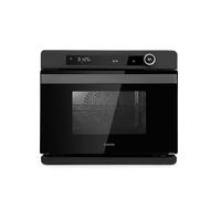 KLARSTEIN VaporChef - Four vapeur encastrable, four posable, cuiseur vapeur sur pied, 230 ° C, réservoir d'eau 1,5 L, molette de commande, CEE A, grill, friture à air, 31 L - Noir