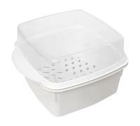 Four à vapeur pour micro-ondes - Cuisinière à micro-ondes de cuisine, Cuiseur à riz végétarien PP blanc | Panier à vapeur chauffant pour récipients alimentaires, casseroles pour légumes, pré