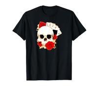 Four ACES Skull Roses Carte de Jeu Poker T-Shirt