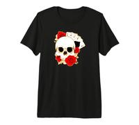 Four ACES Skull Roses Carte de Jeu Poker T-Shirt Haut de Gamme