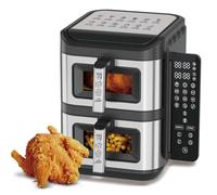 Four Air Fryer Pliable avec Écran Tactile et Cuisson Synchronisée à Double Couche - Appareil de Cuisine Intelligent pour Repas Familiaux et Visionnage Facile