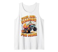 Four and Roaring for More Funny 4th Birthday Truck Débardeur