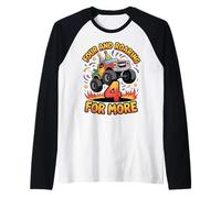Four and Roaring for More Funny 4th Birthday Truck Manche Raglan
