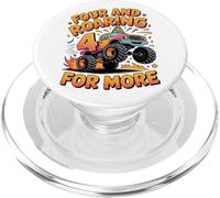 Four and Roaring for More Funny 4th Birthday Truck PopSockets PopGrip pour MagSafe