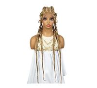 Four Braids Wigs,Synthetic Braided Lace Front Long Hand-made Wig 36 inches Natural Looking Daily Use(27-613)