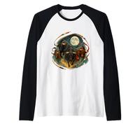 Four Bulls Moon 4 Toros Valor Weird Cursed Meme Manche Raglan