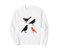 Four Calling Birds Retro Mid-Century Cut-Out 2 Sweatshirt