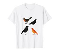 Four Calling Birds Retro Mid-Century Cut-Out 2 T-Shirt Graphique avec Valeur