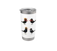 Four Calling Birds Retro Mid-Century Cut-Out 3 Gobelet isotherme en acier inoxydable double paroi