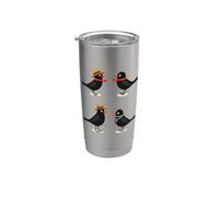 Four Calling Birds Retro Mid-Century Cut-Out 3 Gobelet isotherme en acier inoxydable double paroi