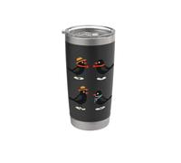 Four Calling Birds Retro Mid-Century Cut-Out 3 Gobelet isotherme en acier inoxydable double paroi