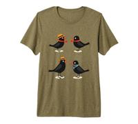 Four Calling Birds Retro Mid-Century Cut-Out 3 T-Shirt Haut de Gamme