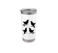 Four Calling Birds Retro Mid-Century Cut-Out 8 Gobelet isotherme en acier inoxydable double paroi