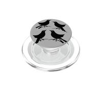 Four Calling Birds Retro Mid-Century Cut-Out 8 PopSockets PopGrip pour MagSafe