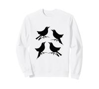 Four Calling Birds Retro Mid-Century Cut-Out 8 Sweatshirt