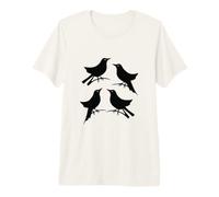 Four Calling Birds Retro Mid-Century Cut-Out 8 T-Shirt Haut de Gamme