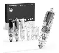 Four Candies Lot de 3 rubans correcteurs rétractables rechargeables avec 4 recharges supplémentaires, mini applicateur esthétique en forme de stylo pour fournitures scolaires et de bureau