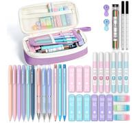 Four Candies Lot de 36 crayons mécaniques esthétiques de 0,5 mm, 0,7 mm, 0,9 mm et 2 mm avec 624 recharges de mine, fournitures pour la rentrée scolaire pour écrire et dessiner(violet)