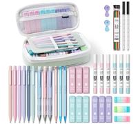 Four Candies Lot de 36 crayons mécaniques esthétiques de 0,5 mm, 0,7 mm, 0,9 mm et 2 mm avec 624 recharges de mine, fournitures pour la rentrée scolaire pour écrire et dessiner (vert)