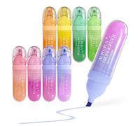 Four Candies Lot de 8 surligneurs de couleurs assorties, joli ensemble de surligneurs pastel, séchage rapide, pointe biseautée douce, surligneurs esthétiques pour Noël