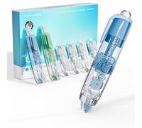 Four Candies Ruban Correcteur Blanc Réutilisable avec 4 Recharges Supplémentaires, Applicateur en Forme de Stylo esthétique Facile à Utiliser pour les Fournitures Scolaires (Bleu Vert)