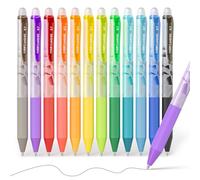 Four Candies Stylos à encre gel effaçables, 12 couleurs rétractables à | Faites disparaître les erreurs, stylos effaçables aux couleurs vives pour écrire, planifier et mots croisés