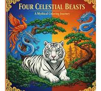 Four Celestial Beasts Colouring Book: Intricate Adult Designs Inspired by the White Tiger, Blue Dragon, Red Phoenix, and Black Tortoise