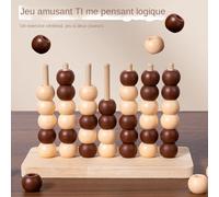 Four Connect Chess - Wooden Strategy Board Game | Classic Educational Toy with Three-Dimensional Design, Family Table Game with Fun Learning Features, Interactive Puzzle Play