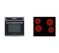 Four Cuisinière Cuisson Vitrocéramique Herdset Montage sans Cadre Noir Acier