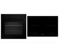 Four Cuisinière Mat Noir Plaque Induction 77 Cm Encastrable Autonome Respekta