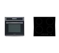 Four Cuisinière Plaque Cuisson Herdset Induction Montage Noir Steel Minuteur