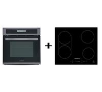 Four Cuisinière Plaque Cuisson Herdset Induction Noir Steel Bridgezone Glisseur