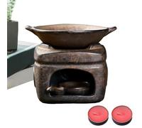 Four d'aromathérapie - Avec 2 bougies diffuseur de parfum multifonction en céramique - Bougies parfumées - Pour salle de yoga, bureau, chambre à coucher, méditation, détente