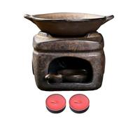 Four d'aromathérapie en céramique Diffuseur d'arômes décoratif et sûr avec 2 bougies Brûleur et diffuseur d'arômes pour yoga, bureau, maison, chambre, méditation
