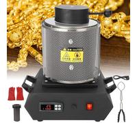 Four de fusion automatique de l'or 1150 ℃ - 3 kg - Fonderie numérique pour aluminium et étain argenté, machine de raffinage de métaux précieux 220 V (noir)