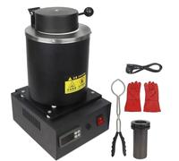 Four de fusion d;or 3 kg, 1750 W | Four de fusion électrique numérique 1150 °C | Creuset en graphite inclus | Convient pour la fonte et le raffinage de bijoux, d;or, d;argent, de cuivre et d;aluminium