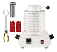 Four de Fusion d’Or Électrique, Four de Fusion Numérique PID 1150°C avec Creuset en Graphite, Four de Coulée Métal 2000W pour Bijoux Or, Argent, Cuivre & Aluminium white 1kg