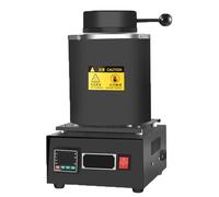 Four De Fusion D'Or 1500 W,1150 °C (2102 °F) Four Fusion éLectrique NuméRique,Creuset Graphite Avec Plaque En Graphite à 5 Trous Et Gants-Pour Fusion D'Argent,D'Or Et Cuivre(No-netting,1kg)